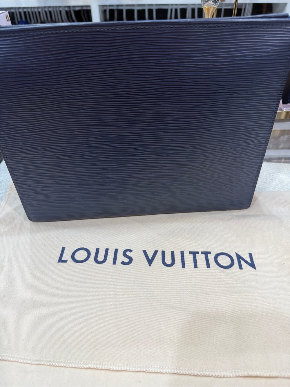 Louis Vuitton Deep Navy Epi Leather makeup bag